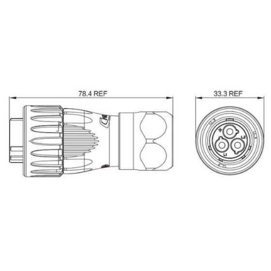 DH-24-J03PE-03-001 3 Pin Su Geçirmez Konnektör - Dişi - 2