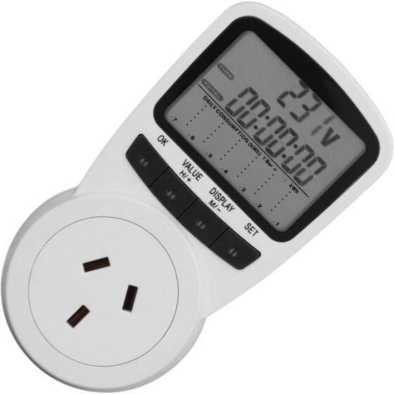 Dijital LCD Güç Ölçer Soket Güç Analizörü AU Fişli 240x400W Pilli - 1