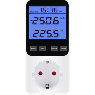 Dijital LCD Güç Ölçer Soket Güç Analizörü BR Fişli 230V 10A 2300W Pilli - 1