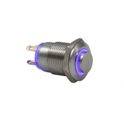 DRN412 12mm Metal Kırmızı Ledli Yaylı Buton - 1
