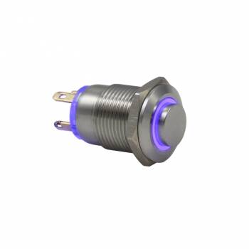 DRN412 12mm Metal Mavi Ledli Yaylı Buton - 1