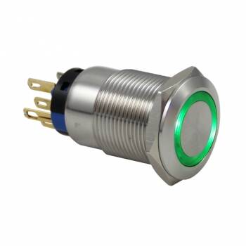 DRN419 19mm Metal Mavi Ledli Yaylı Buton - 1