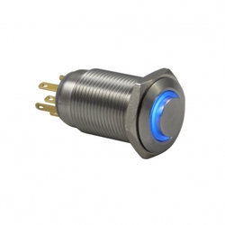 DRN516 16mm Metal Kırmızı Ledli Anahtarlı Buton - 1