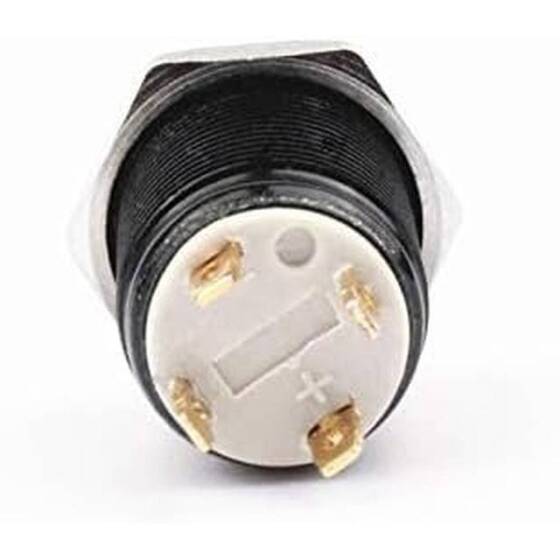 Düz Kafa 12mm 110-220V Su Geçirmez Kendinden Kilitli Metal Push Buton Kırmızı Ledli - 5