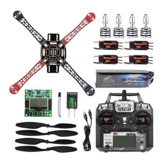 EMAX F450 Drone Seti Combo Paket 10 Kanal Kumanda ve KK2.15 Uçus Kartli - 1
