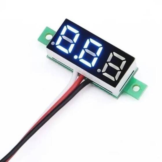 0.28 Inch 0-100V Three Wire DC Voltmeter Blue - 1