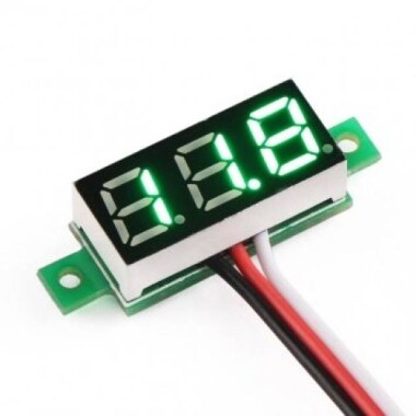 0.28 Inch 0-100V Three Wire DC Voltmeter Green - 1