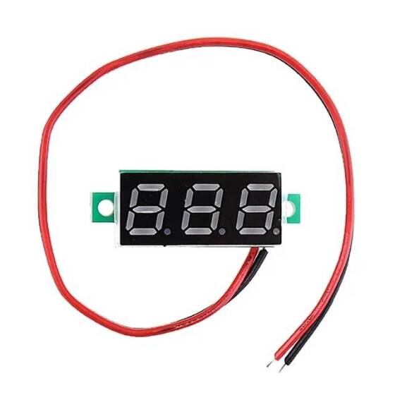0.28 Inch 3.5-30V Two Wire DC Voltmeter Red - 1