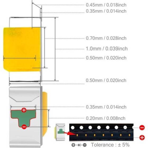 0402 (1005) SMD LED White - 2