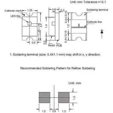 0805 (2012) SMD LED Ice Blue - 2