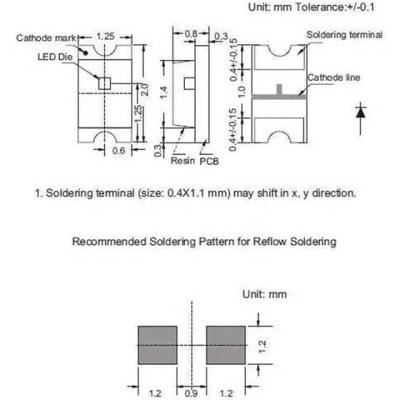 0805 (2012) SMD LED Ice Blue - 2