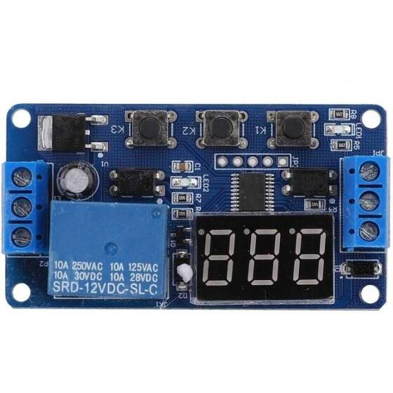 1 Channel Relay Module 12V Adjustable Trigger Delay Cycle Timing Pull-in Switch-on Switch - 1