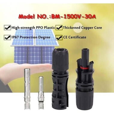 1 Pair MC4 30A 1500V Male And Female PV Connector Plugs - 2