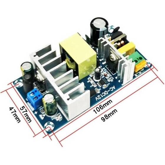 100W AC-DC 85-265V to 12V 8A Switching Power Board - 2