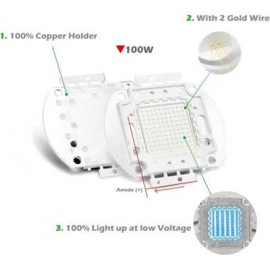 100W SMD High Power LED Bulb 460-470nm Blue - 3