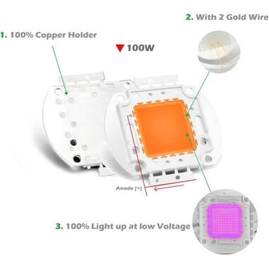 100W SMD High Power LED Bulb Full Spectrum White - 3