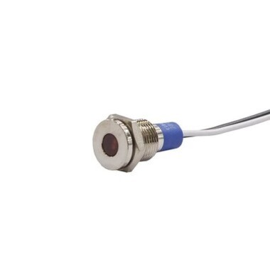 10mm 24v Red LED Metal Cable Signal Lamp IP67 GQ10T-R - 1