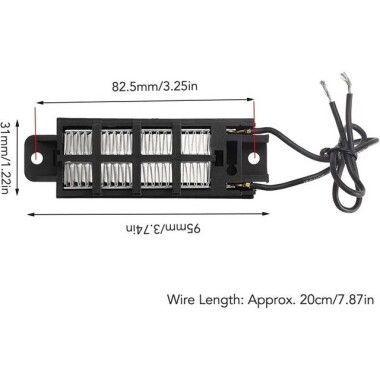 110V 100W Conductive Type Automatic Thermostat PTC Ceramic Air Heater 95x31x25mm - 2