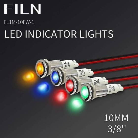 110V 3mm Green LED Indicator Light With 20cm Cable - 4