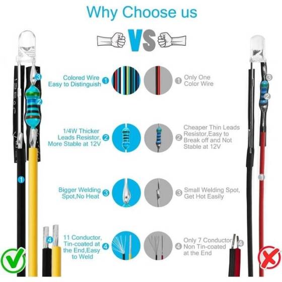 110V 3mm Yellow LED Indicator Light With 20cm Cable - 2