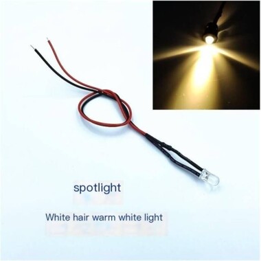 110V 5mm Warm White LED Indicator Light With 20cm Cable - 2