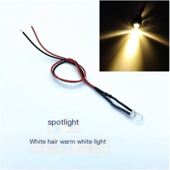 110V 5mm Warm White LED Indicator Light With 20cm Cable - 2