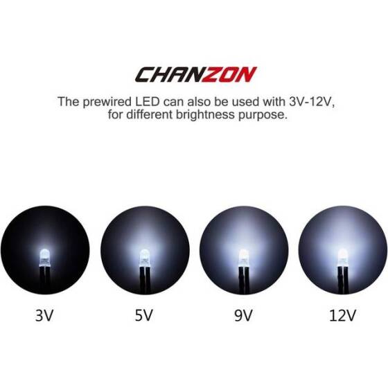 110V 5mm White LED Indicator Light With 20cm Cable - 4