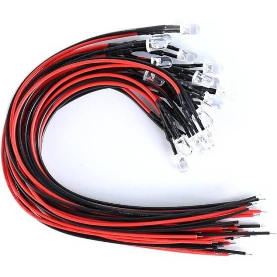 12-18V 5mm Green LED Indicator Light With 20cm Cable - 1