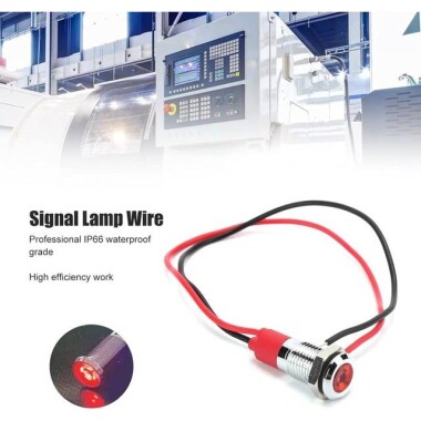 12-18V 8mm Water Clear Purple LED Indicator Light With 20cm Cable - 4