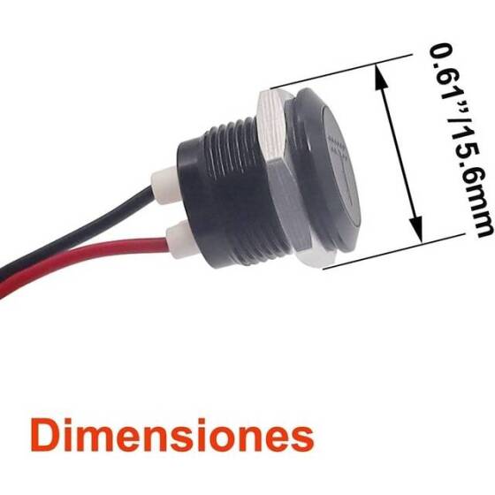 12-18V 8mm Yellow LED Indicator Light With 20cm Cable - 2