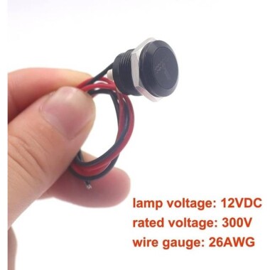 12-18V 8mm Yellow LED Indicator Light With 20cm Cable - 3