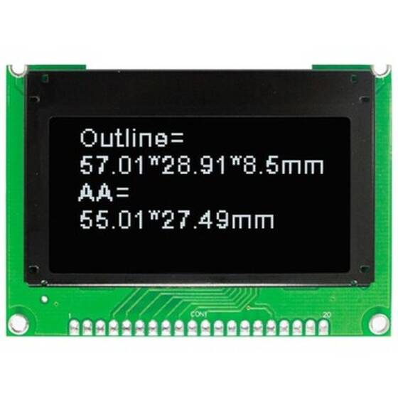 128x64 White OLED LCD Display - 1