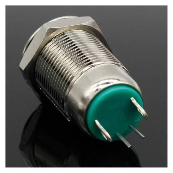 12mm 12-24V Waterproof Self-Locking Metal Push Button Switch With Blue Led Light - 4