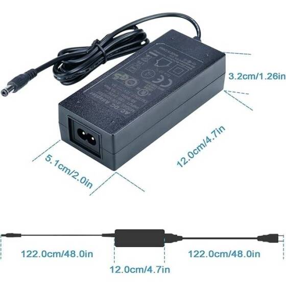 12V 5A Adapter Led Strip Power Supply With 1.2M Cable US 3 Pin Plug - 4