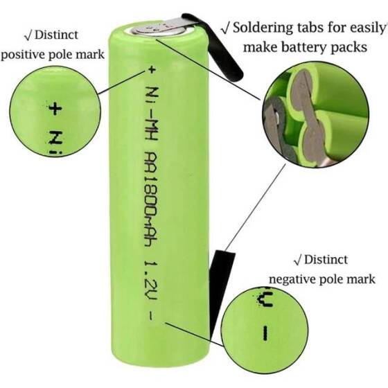 1.2V AA1800MAH NI-MH Rechargeable Battery - 3