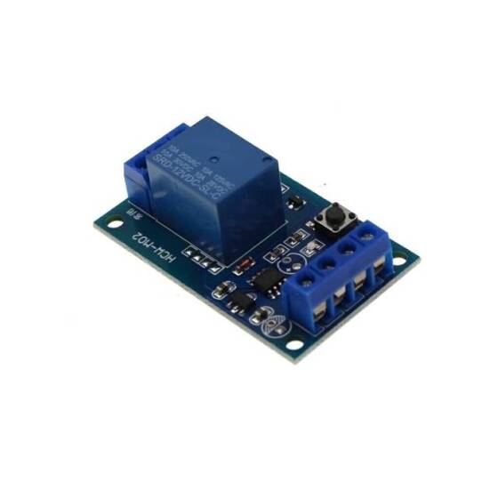 12V Single Key Bistable Relay Module Auto Refit Switch One-Key Start/Stop Self-Lock - 1