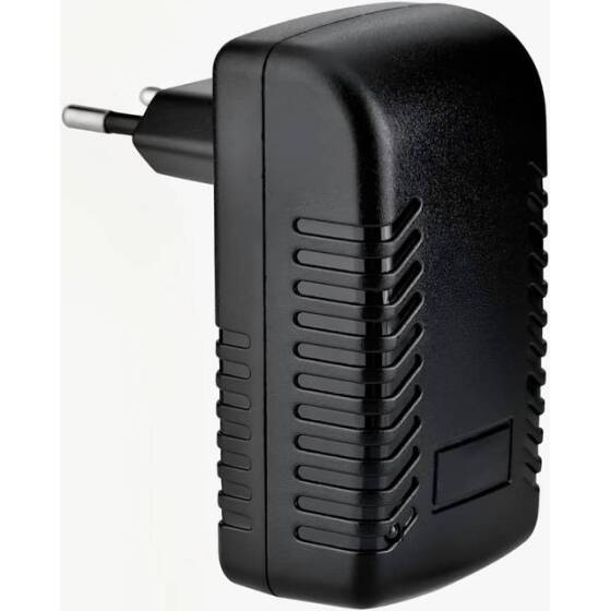 15V 1A 100M PoE Injector EU Plug - Silver Network Port - 3