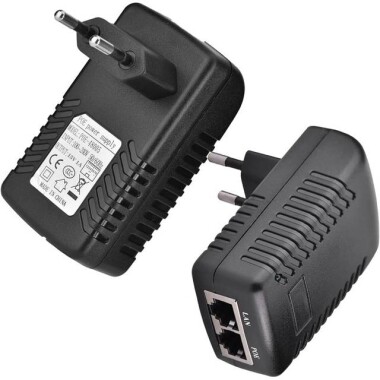 15V 1A 100M PoE Injector UK Plug - Silver Network Port - 5