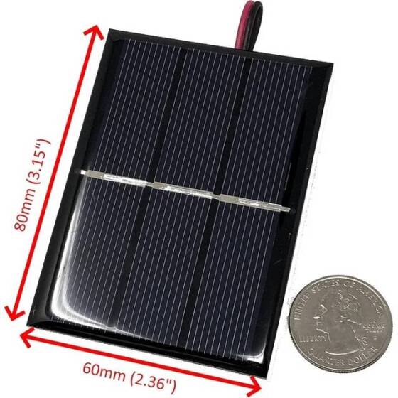 1.5V 300MA Glue Drop Solar Panel With Lead 15cm Size:60x70mm - 2