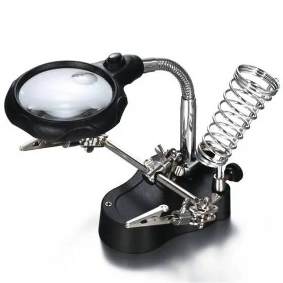 16126-A Desktop Led Light Reading Magnifier Electronic Inspection Repair Auxiliary Clip Magnifier - 2