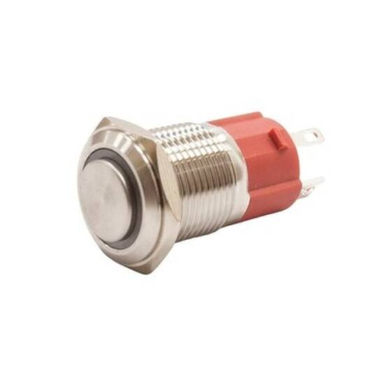 16D-G1-E 16mm Protruding Spring Illuminated Metal Button - White - 1
