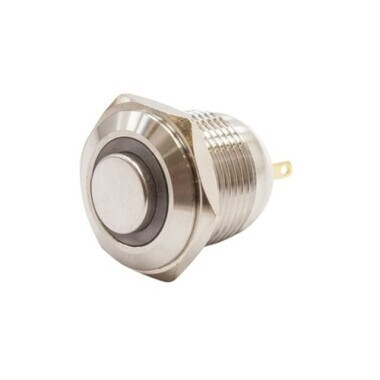 16H-G1-E 16mm Protruding Spring Illuminated Metal Button - White - Görsu Elektronik