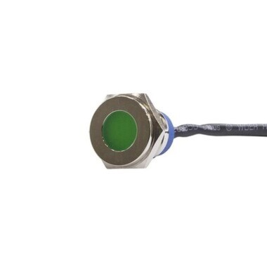16mm 24v Green LED Metal Cable Signal Lamp IP67 GQ16T-G - 1