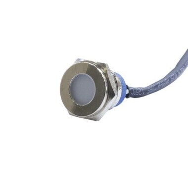 16mm 24v White LED Metal Cable Signal Lamp IP67 GQ16T-W - 1