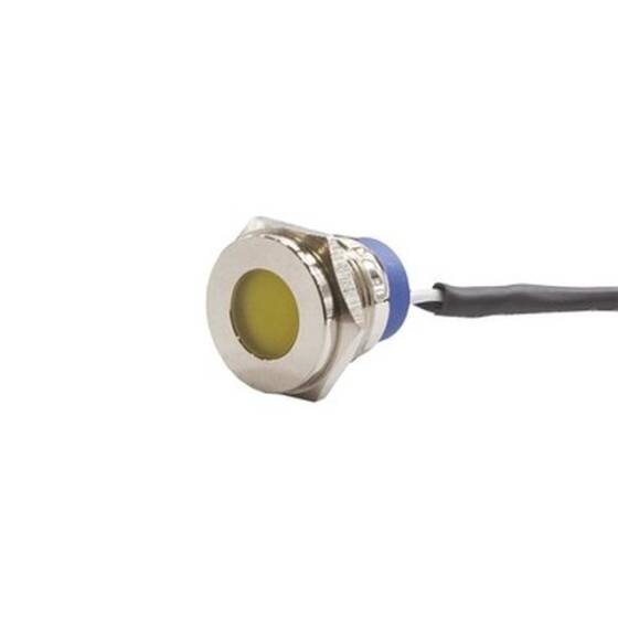 16mm 24v Yellow LED Metal Cable Signal Lamp IP67 GQ16T-Y - 1
