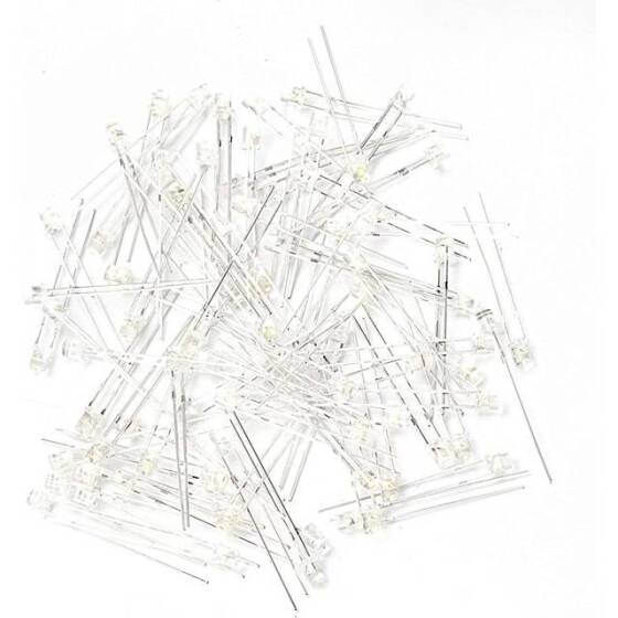 18mm Leg 2mm Pacifier LED White Use 3V 20mA - 5