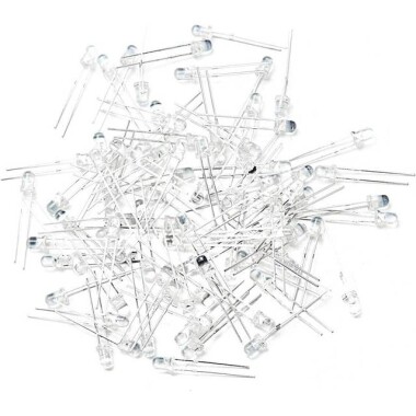 18mm Leg 3mm Flat LED Water Clear Red Use 2V 20mA - 5