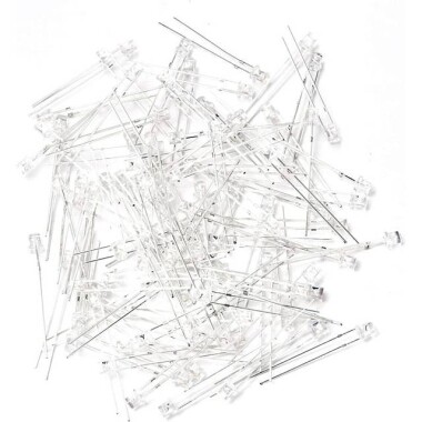 18mm Leg 3mm LED Water Clear Pure Green Use 3V 20mA - 5