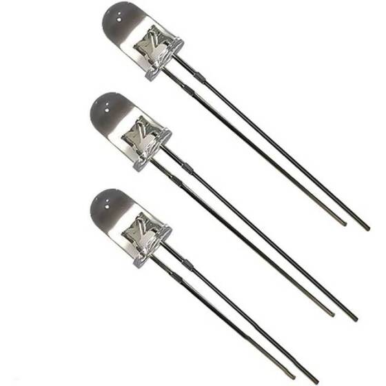 18mm Leg 5mm Flat LED Water Clear Red Use 2V 20mA - 3