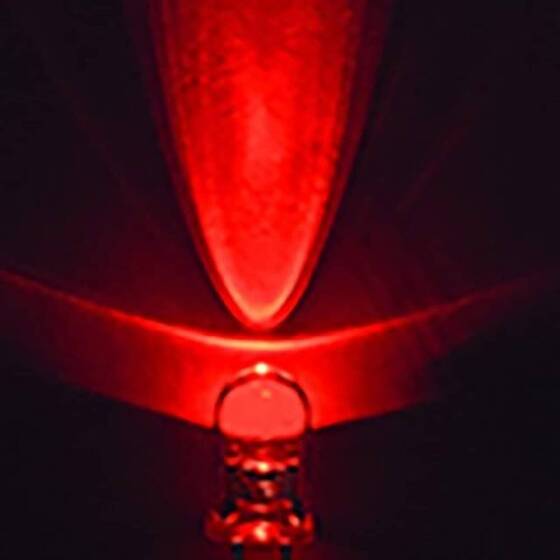 18mm Leg 5mm Flat LED Water Clear Red Use 2V 20mA - 5